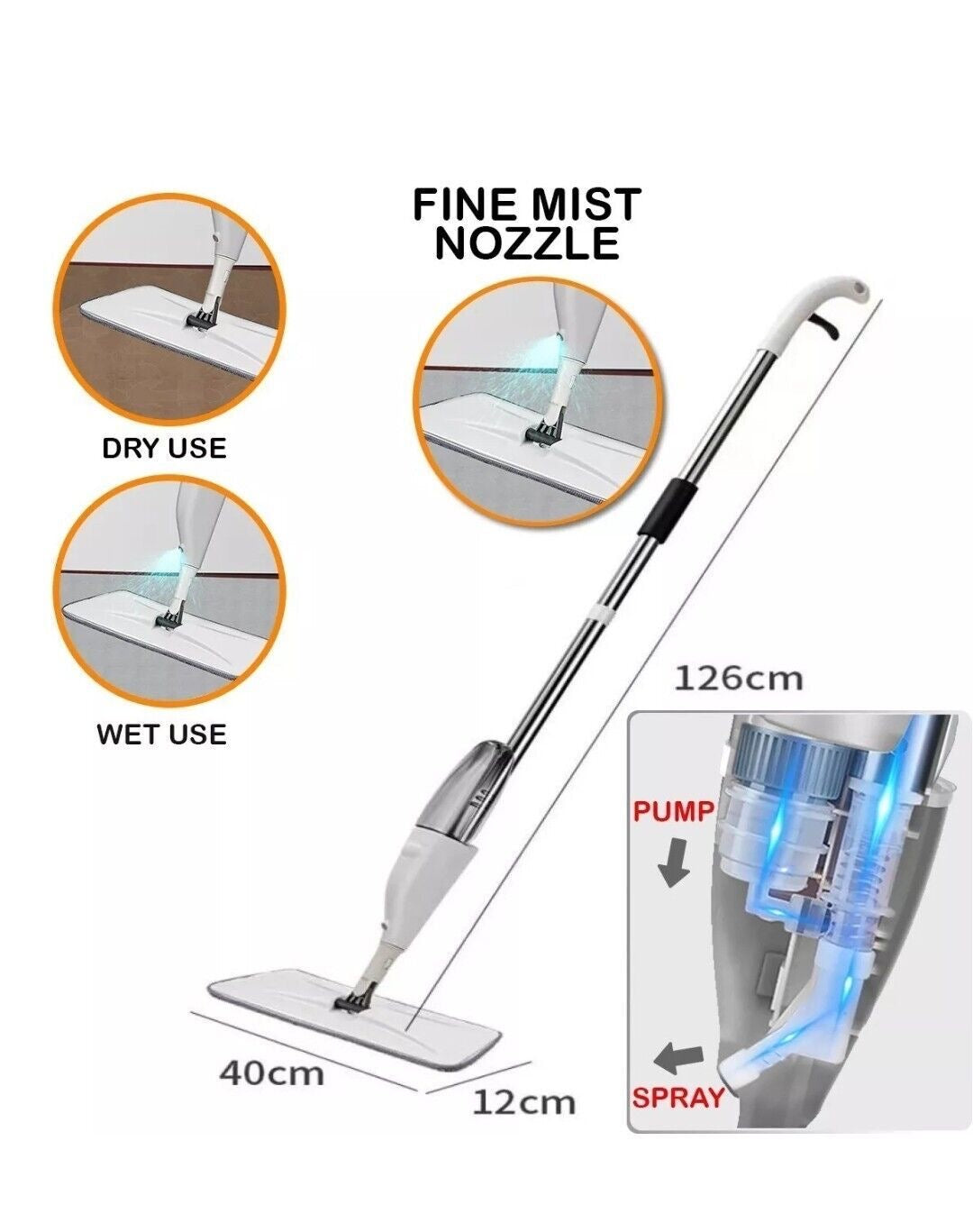Water spray mop