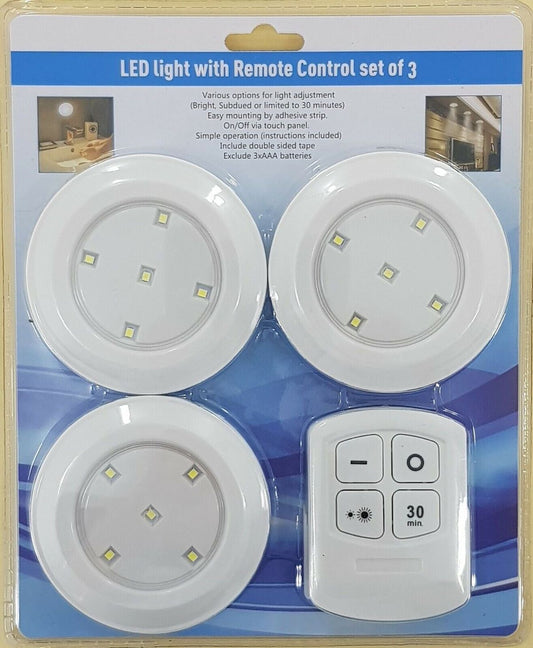 LED light with remote controle set of 3